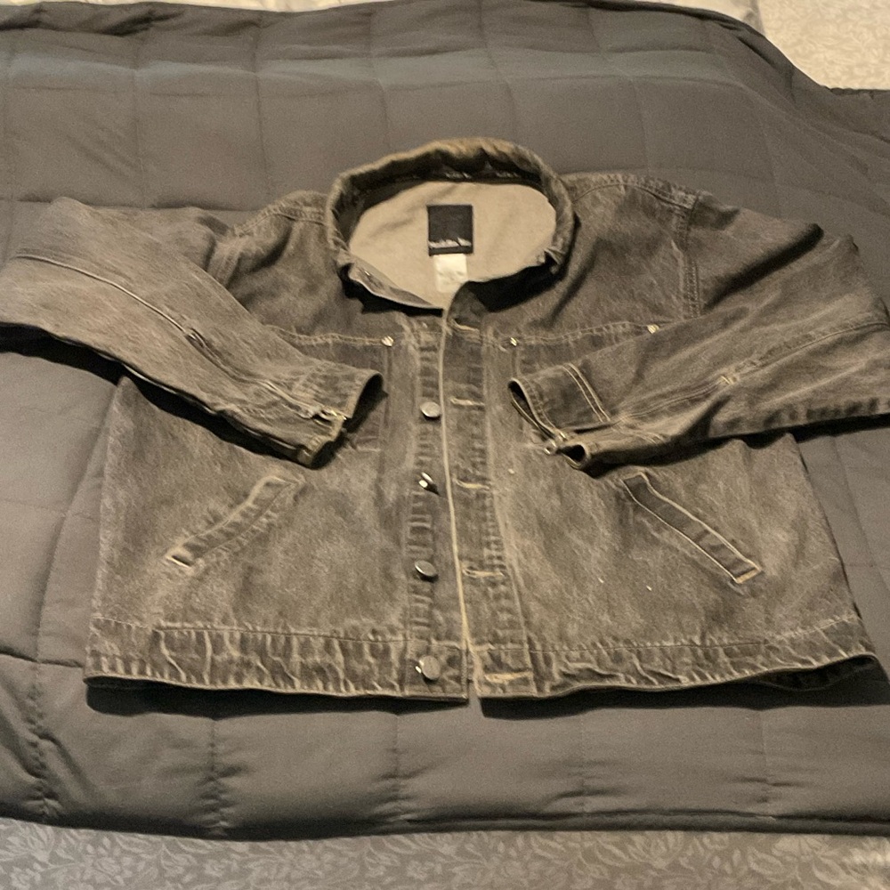 Mens Manhattan Way Charcoal Denim Jacket